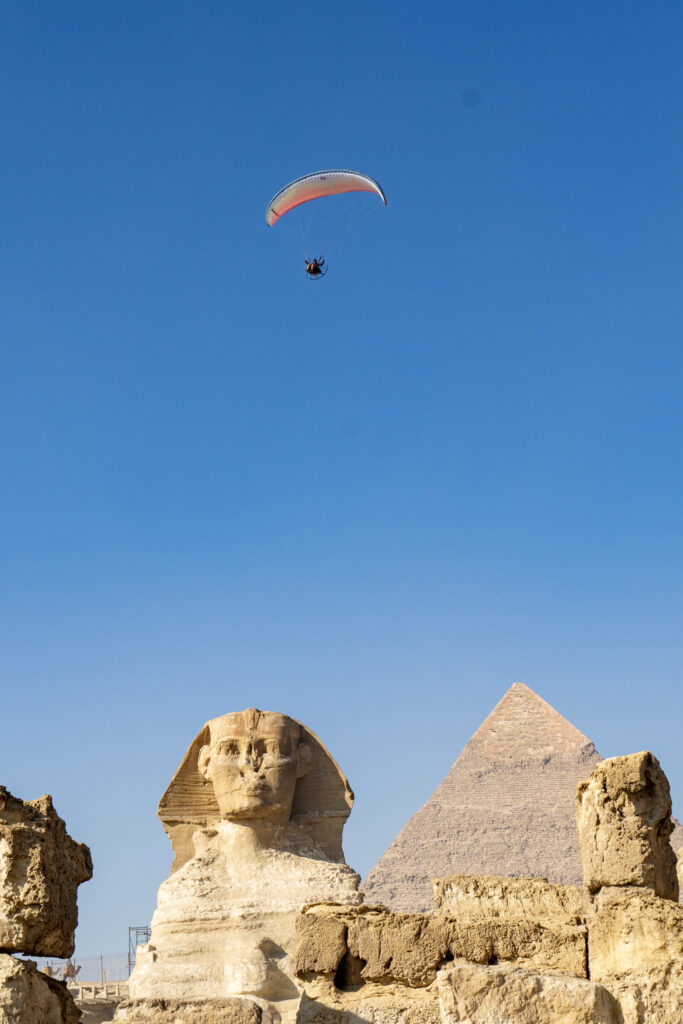 Tandem Paramotor Flight Over the Pyramids